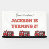Red Fire Truck Party Décor | Custom Kids Birthday 横断幕 (横)