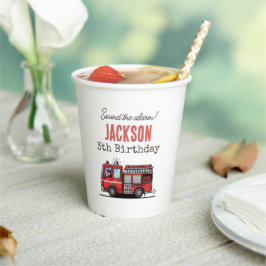 Red Fire Truck Party Décor | Custom Kids Birthday 紙コップ
