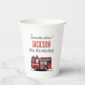 Red Fire Truck Party Décor | Custom Kids Birthday 紙コップ (正面)