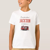 Red Fire Truck Party Décor | Custom Kids Birthday Tシャツ (正面)