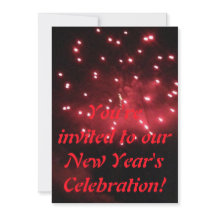 Red Fireworks新年のお祝い招待状