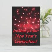 Red Fireworks新年のお祝い招待状 招待状 (スタンド正面)
