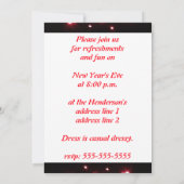 Red Fireworks新年のお祝い招待状 招待状 (裏面)