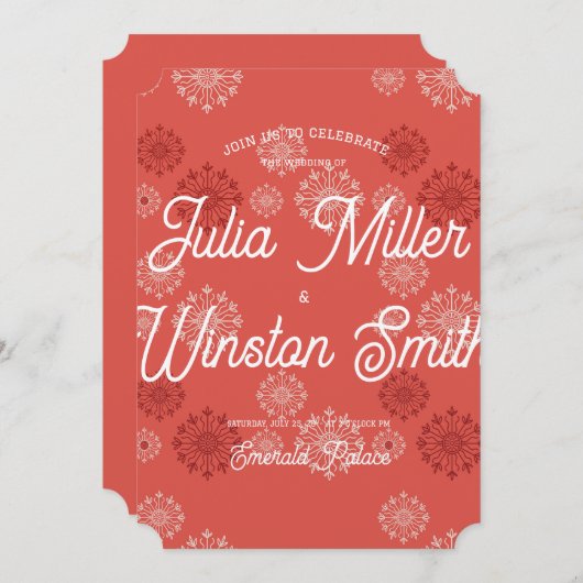 Red Fireworks結婚式招待状カード 招待状 (正面/裏面)