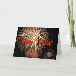 Red Fireworks Happy New Year 2022あいさつ シーズンカード