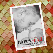 Red First Father's Dayタイポグラフィ写真カード