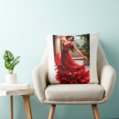 Red Flamenco Elegance - Spanish Beauty Art クッション (椅子)