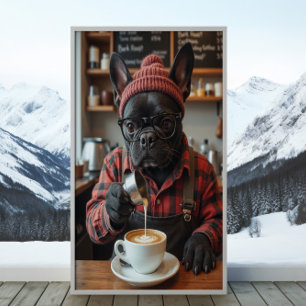 Red Flannel Frenchie: Brew and Buzz ポスター