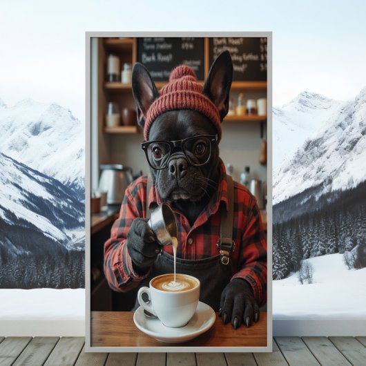 Red Flannel Frenchie: Brew and Buzz ポスター