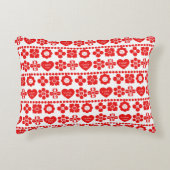 Red floral and heart pattern for Valentine's Day アクセントクッション (正面)