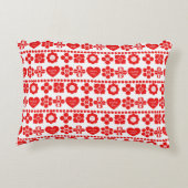 Red floral and heart pattern for Valentine's Day アクセントクッション (裏面)