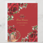 Red Floral Charro Boots Quinceañera Sponsor Letter (裏面)