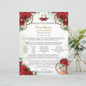 Red Floral Charro Boots Quinceañera Sponsor Letter (スタンド正面)