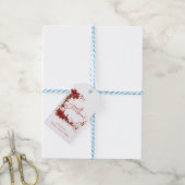 Red Floral Christmas Wreath Elegant Holiday ギフトタグ (より糸付き)