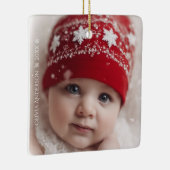 Red Floral Christmas Wreath – Elegant Holiday セラミックオーナメント (右)