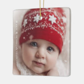 Red Floral Christmas Wreath – Elegant Holiday セラミックオーナメント (左)