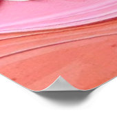 Red Floral Coast Quilling Art with Sunrise Waves & ポスター (角)