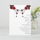 Red Floral & Crystal Wedding 招待状 (スタンド正面)