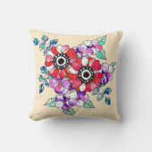 Red floral decoration クッション (正面)