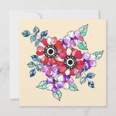 Red floral decoration サンキューカード (正面)