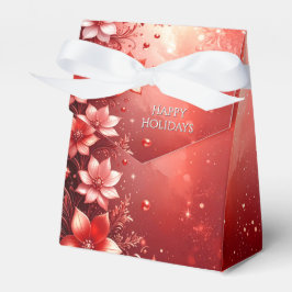 Red Floral Festive Favor フェイバーボックス