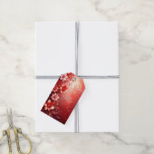 Red Floral Festive Gift Tag ギフトタグ (より糸付き)