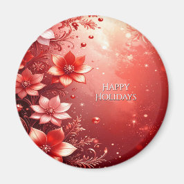 Red Floral Festive Magnet マグネット