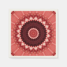 Red Floral Festive Napkins