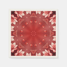 Red Floral Festive Napkins