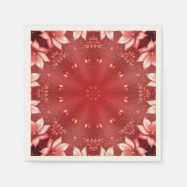 Red Floral Festive Napkins スタンダードカクテルナプキン
