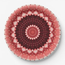 Red Floral Festive Paper Plate