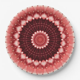 Red Floral Festive Paper Plate ペーパープレート