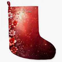 Red Floral Festive Stocking