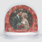 Red Floral Holiday Personalized Photo  (正面)