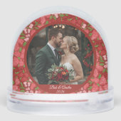 Red Floral Holiday Personalized Photo  (裏面)