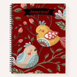 Red Floral Journal ノートブック