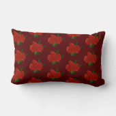 Red Floral Lumbar pillow ランバークッション (裏面)