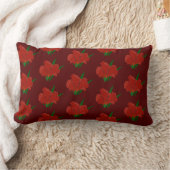 Red Floral Lumbar pillow ランバークッション (ブランケット)