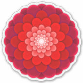 Red Floral Mandala-58566 シール (正面)