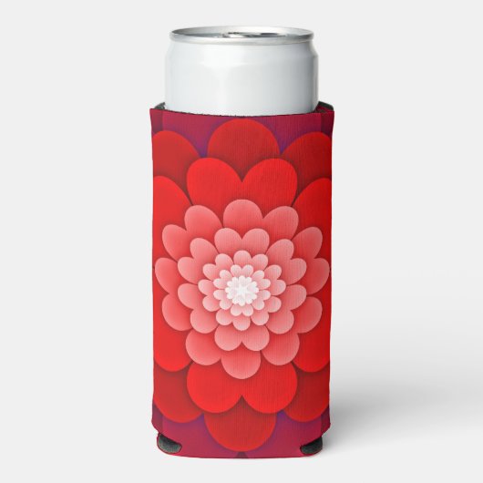Red Floral Mandala-58566 スリム缶クーラー (Seltzer正面)