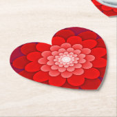 Red Floral Mandala-58566 ペーパーコースター (アングル)