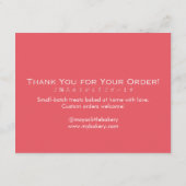 Red Floral Mixer Bread Care Instructions サンキューカード (裏面)