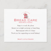 Red Floral Mixer Bread Care Instructions サンキューカード (正面)
