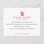 Red Floral Mixer Cake Care Instructions サンキューカード (正面)