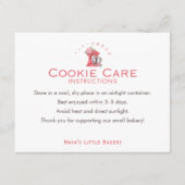 Red Floral Mixer Cookie Care Instructions サンキューカード (正面)