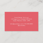 Red Floral Mixer Watercolor Bakery Business Card 名刺 (裏面)