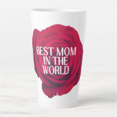 Red Floral Mother's Day Mug カフェラテマグ (正面)