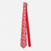 Red Floral Pattern Custom Necktie ネクタイ (正面)