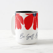 Red Floral Pattern Mug ツートーンマグカップ (正面左)