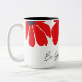 Red Floral Pattern Mug ツートーンマグカップ (左)